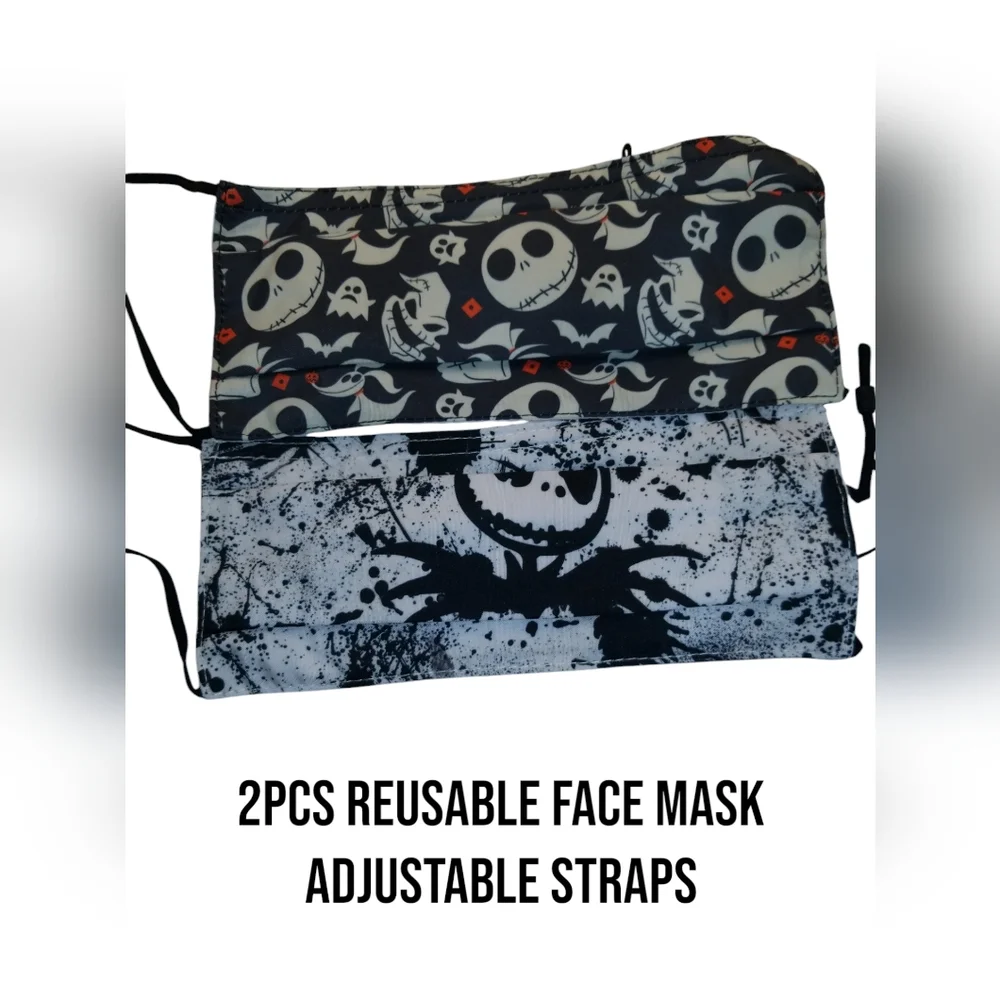 Reusable Face Mask Set with Red and Blue Design